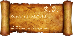 Kozári Dávid névjegykártya