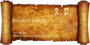 Kozári Dávid névjegykártya